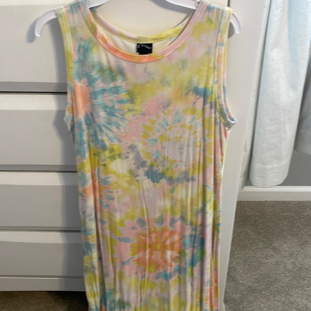 Art Class Rainbow Tye-Dye Dress Girls Size XL